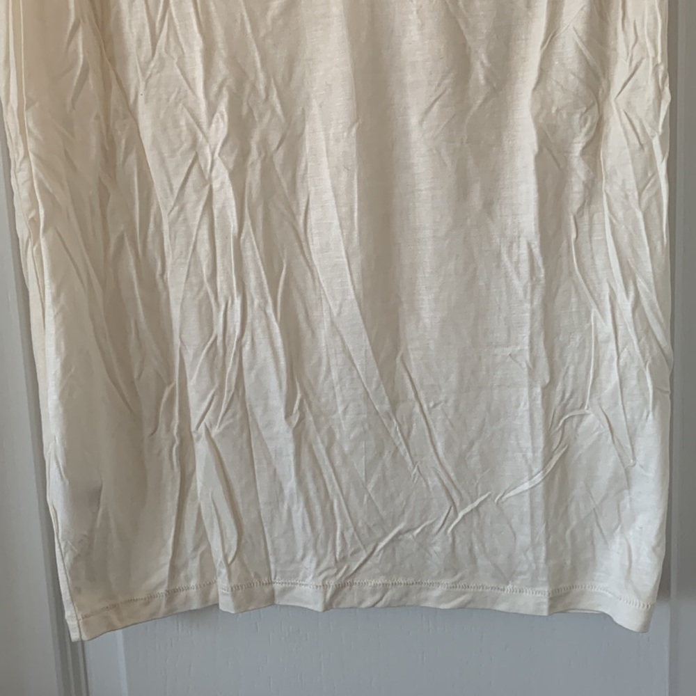 NWT LOFT Ivory Pretzel Twist V-Neckline Short Sleeves Sheer Top Size S - Picture 7 of 15